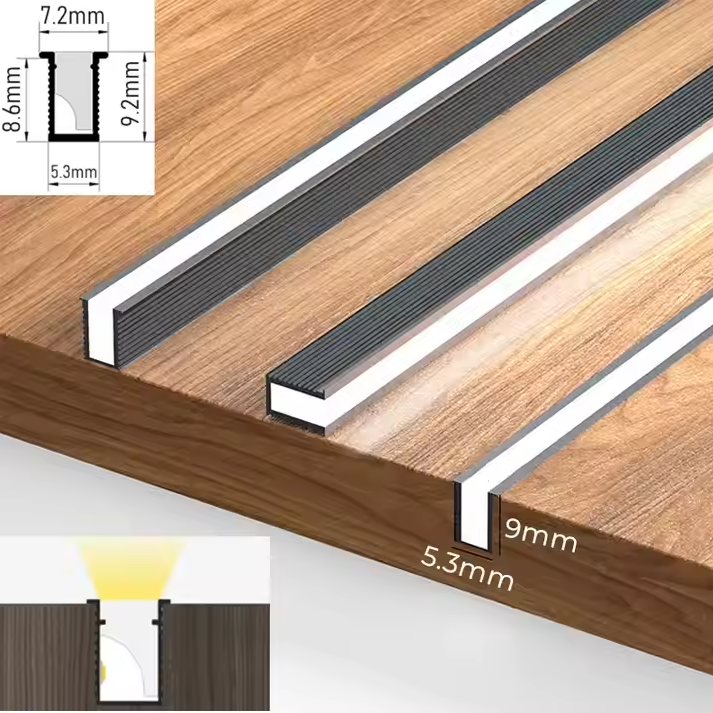 TWILIXO 05 x 09mm Recessed Aluminium Profile Light Channel - Image 4