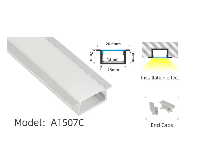 TWILIXO 15 x 6mm Recessed Aluminium Profile Light Channel - Image 4