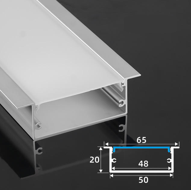 TWILIXO 50 x 20mm Recessed Aluminium Profile Light Channel