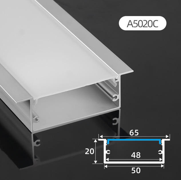 TWILIXO 50 x 20mm Recessed Aluminium Profile Light Channel - Image 2