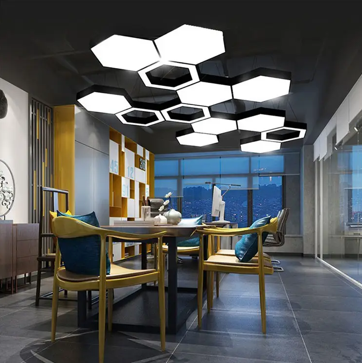 TWILIXO Modern LED Hexagon Moon Pendant Light for Office & Gym Spaces - Image 3
